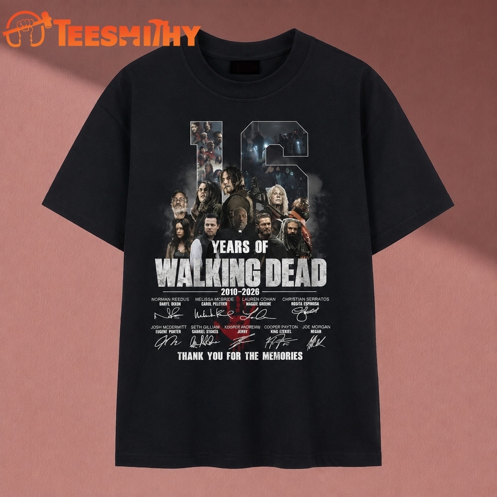 16 Years Of The Walking Dead 2010 2026 Signatures Cast T Shirt