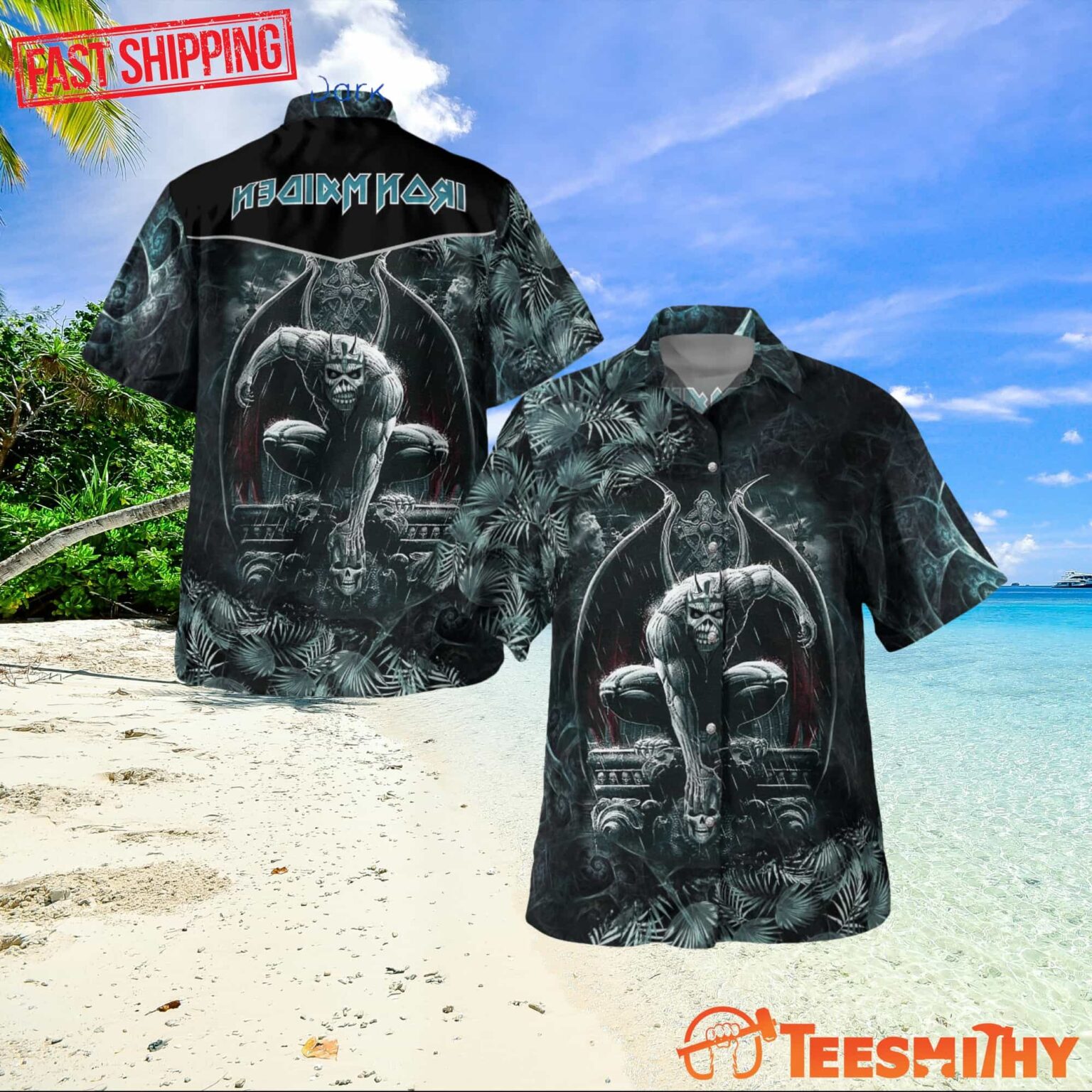 Iron Maiden Dark Horror Tropical Hawaii Shirt