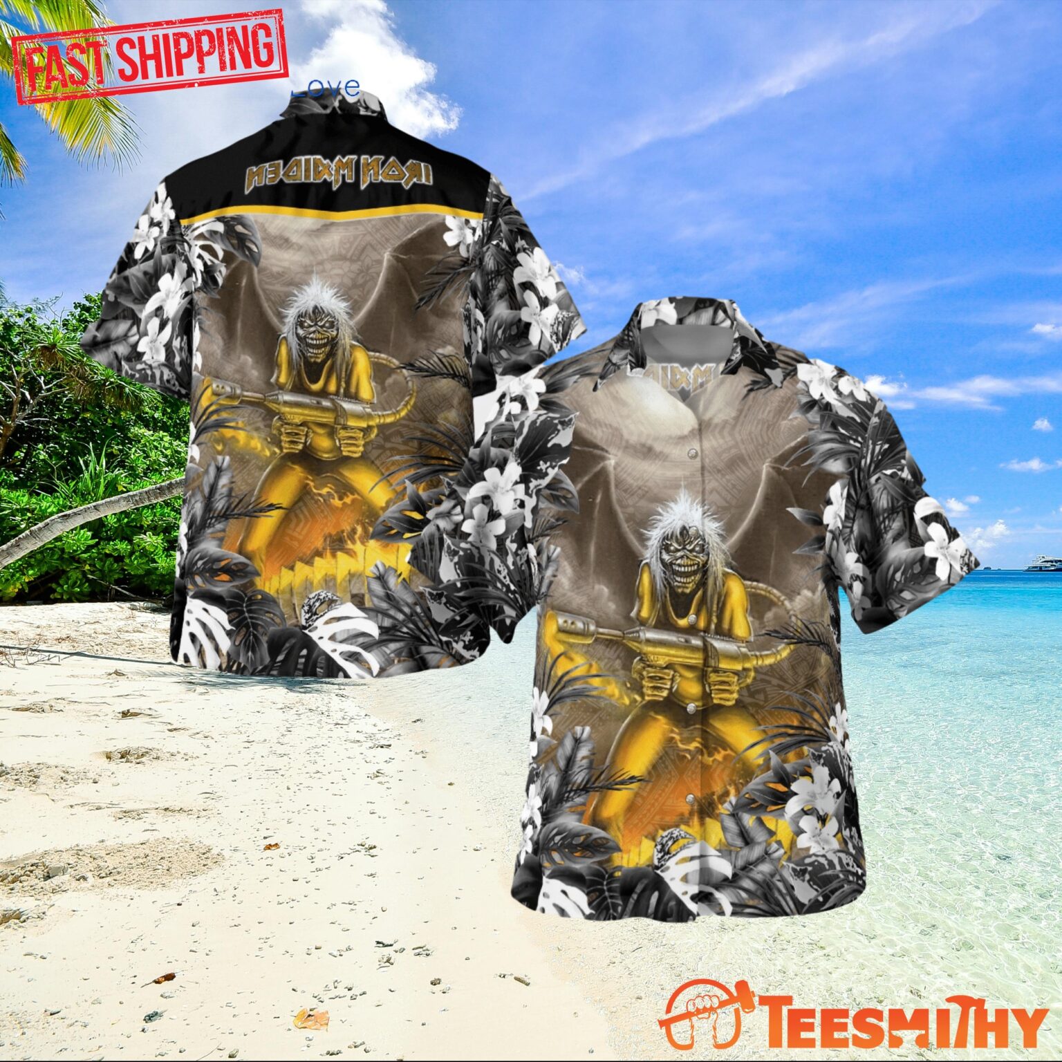 Iron Maiden Love Is Like A Hurricane Hawaiian Shirt 1