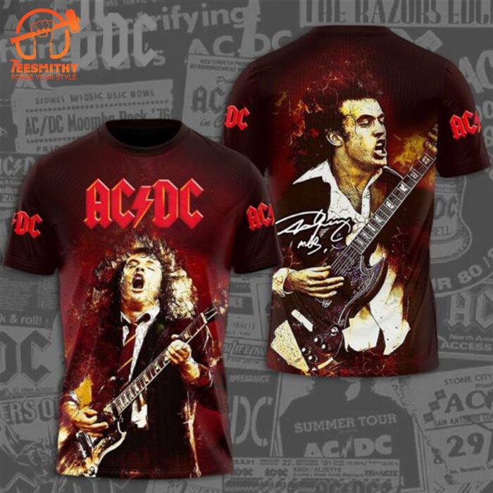 AC DC Angus Young Signature 3D T-Shirt - Teesmithy