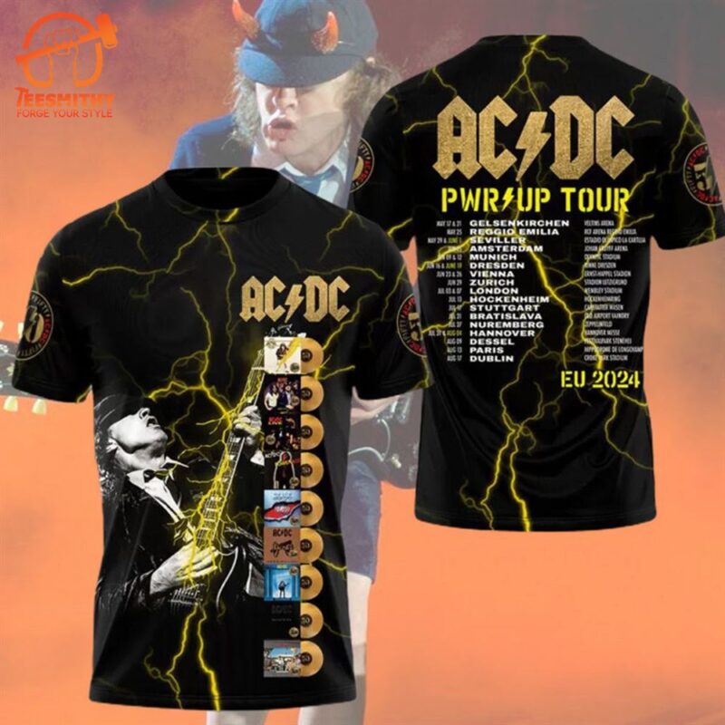 AC DC PWR UP Tour EU 2024 3D T Shirt