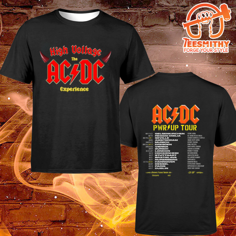 ACDC Pwr Up 2024 High Voltage European Tour Dates Unisex T shirt
