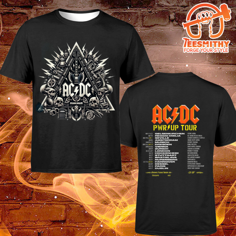 ACDC Pwr Up 2024 Skull European Tour Dates Unisex T shirt