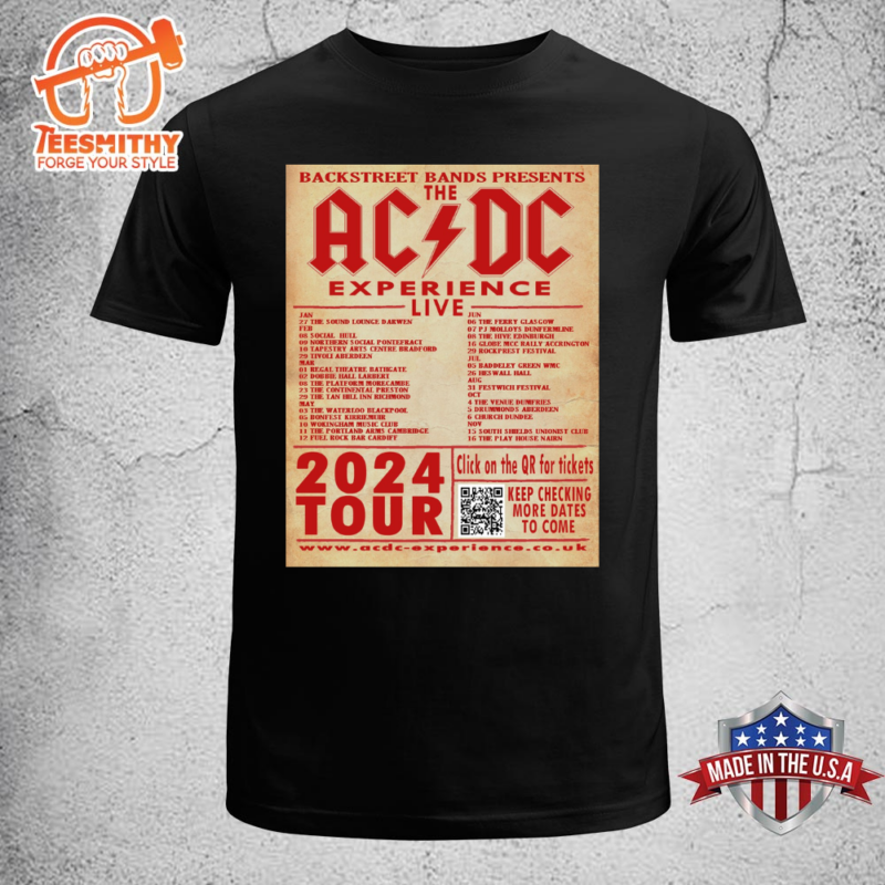 ACDC Pwr up World Tour 2024 Black T shirt Tee