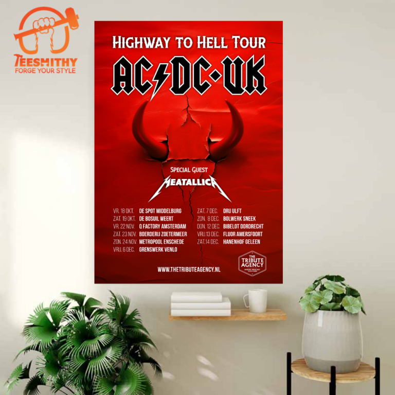 ACDC Tour 2024 Black Ice Poster Canvas - Teesmithy