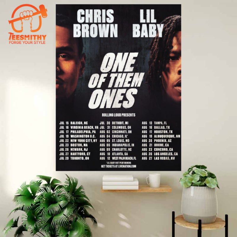 Chris Brown Lil Baby One Of Them Ones Tour 2024 Poster Canvas