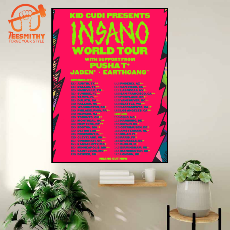 Official Kid Cudi North America Tour 2024 Poster Canvas