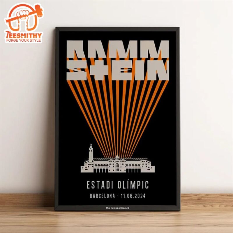Rammstein Barcelona June 11 2024 Estadi Olimpic Spain Event Poster