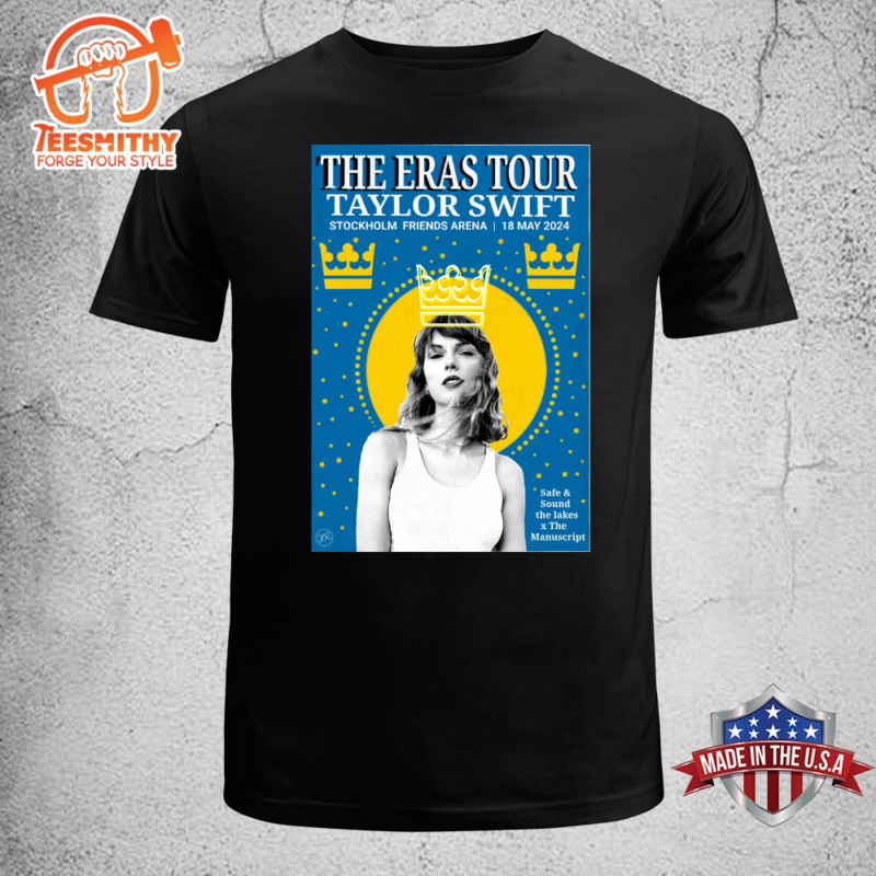 Taylor Swift Stockholm Eras Tour 18 May 2024 Black T-shirt