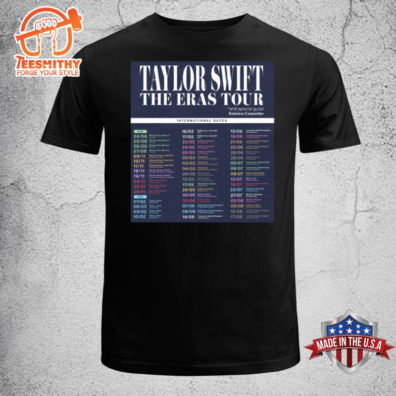 Taylor Swift The Eras Tour 2024 International Dates T shirt