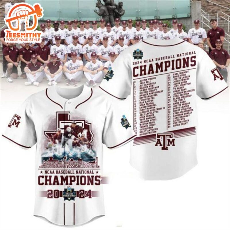 2024 NCAA Baseball National Champions Texas AM Baseball Jersey Shirt