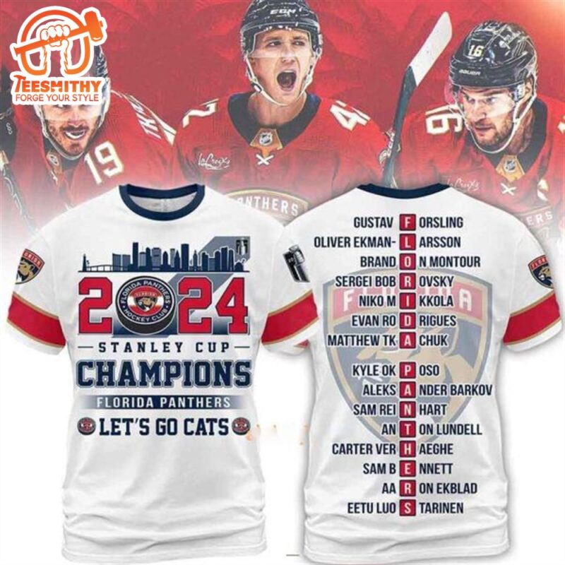 2024 Stanley Cup Champions Florida Panthers Let's Go Cats 3D T Shirt