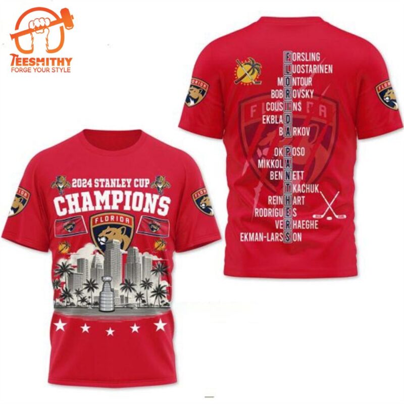 2024 Stanley Cup Champions Florida Panthers NHL 3D T Shirt