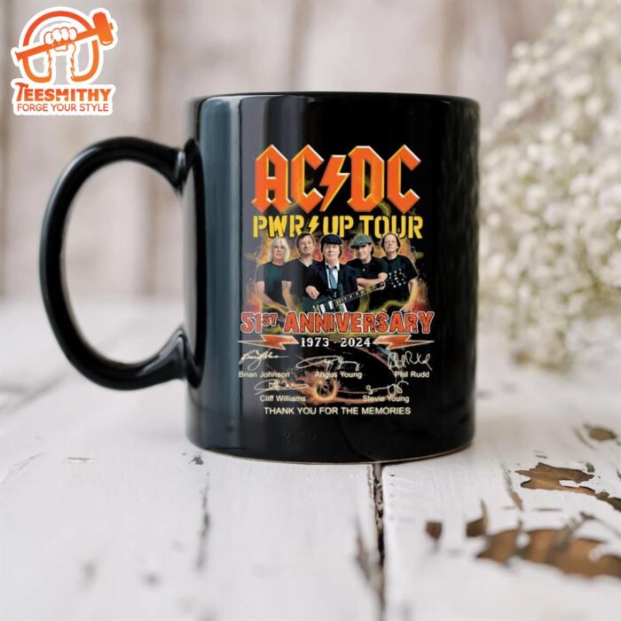 Rock Gods Acdc Pwr Up Tour 2024 Signatures Mug - Teesmithy