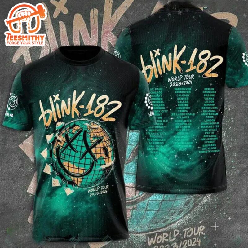 Blink 182 Band World Tour 2023 2024 3D Shirt