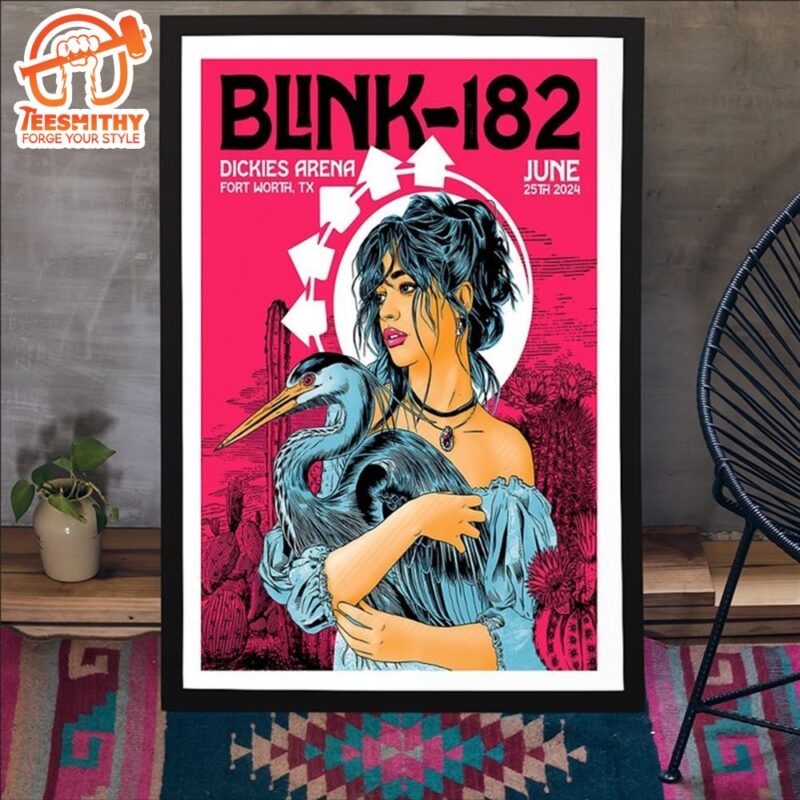 Blink 182 June 25 2024 Dickies Arena Fort Worth TX Poster Canvas