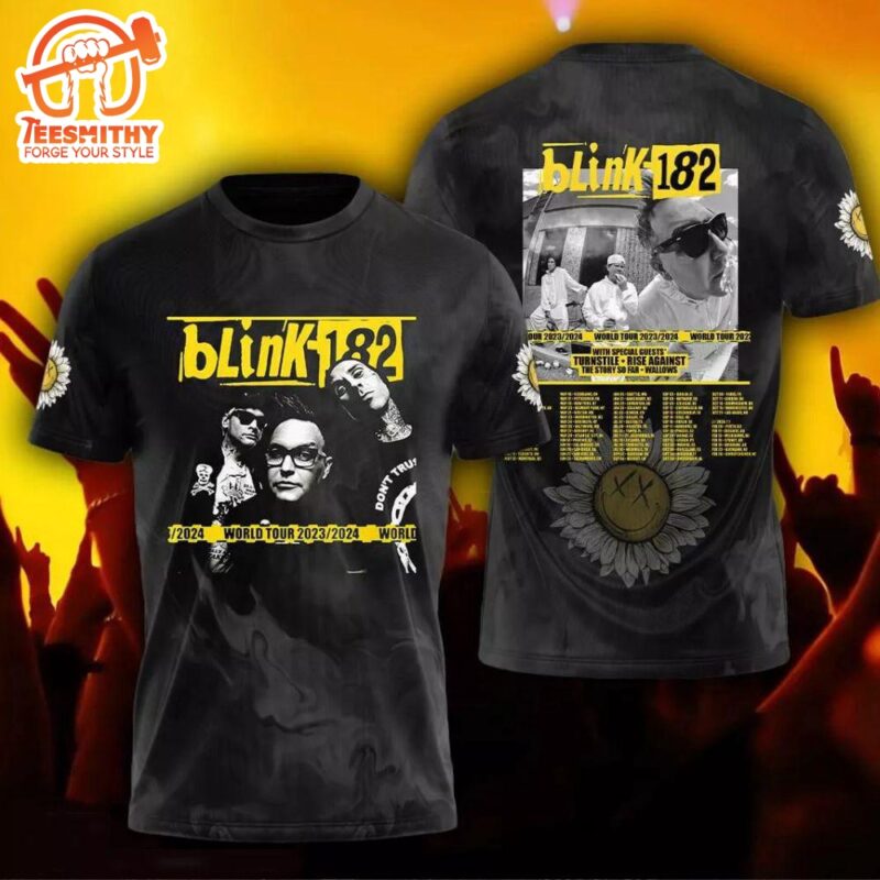 Blink 182 World Tour Dates 2024 All Over Printed 3D T Shirt