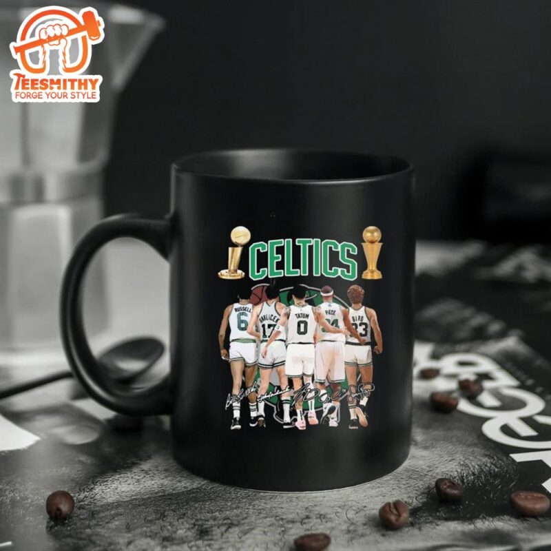 Boston Celtics Nba Finals 2024 Champions All Starting 5 Best Players Signatures Mug