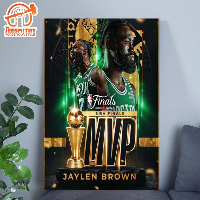 Boston Celtics Star Jaylen Brown Poster NBA Champion Finals MVP Canvas
