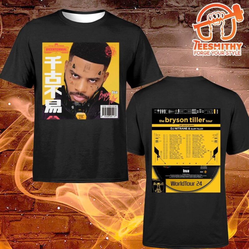 Bryson Tiller World Tour 2024 Concert Music T Shirt