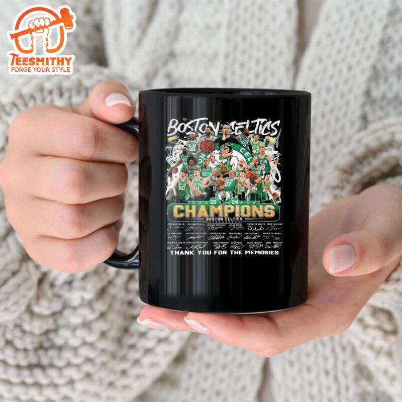 Celtics Basketball Team Thank You For The Memories 2024 Champions Signatures Mug