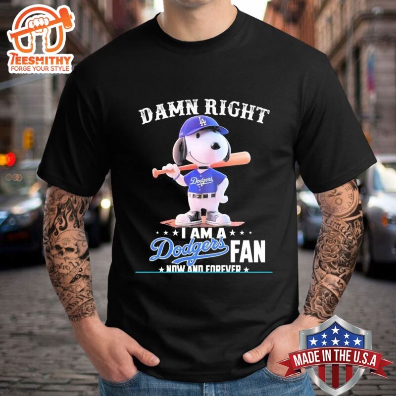 Damn Right I Am A Snoopy Los Angeles Dodgers 2024 T shirt