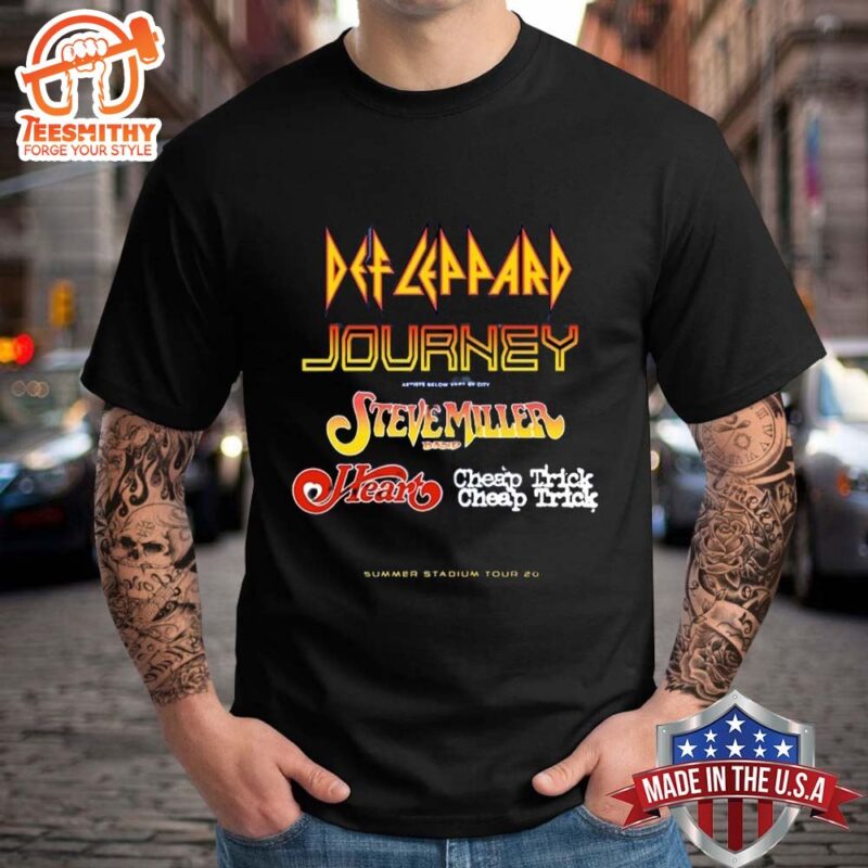 Def Leppard Journey Announce 2024 Stadium Tour With Heart T shirt