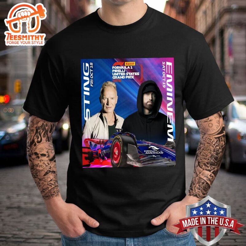 Eminem To Headline 2024 Formula 1 US Grand Prix Concert In Texas T shirt