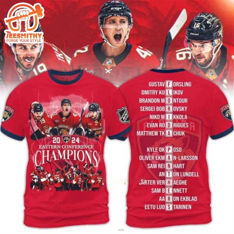 Florida Panthers 2024 Eastern Conference Champions NHL 3D T Shirt