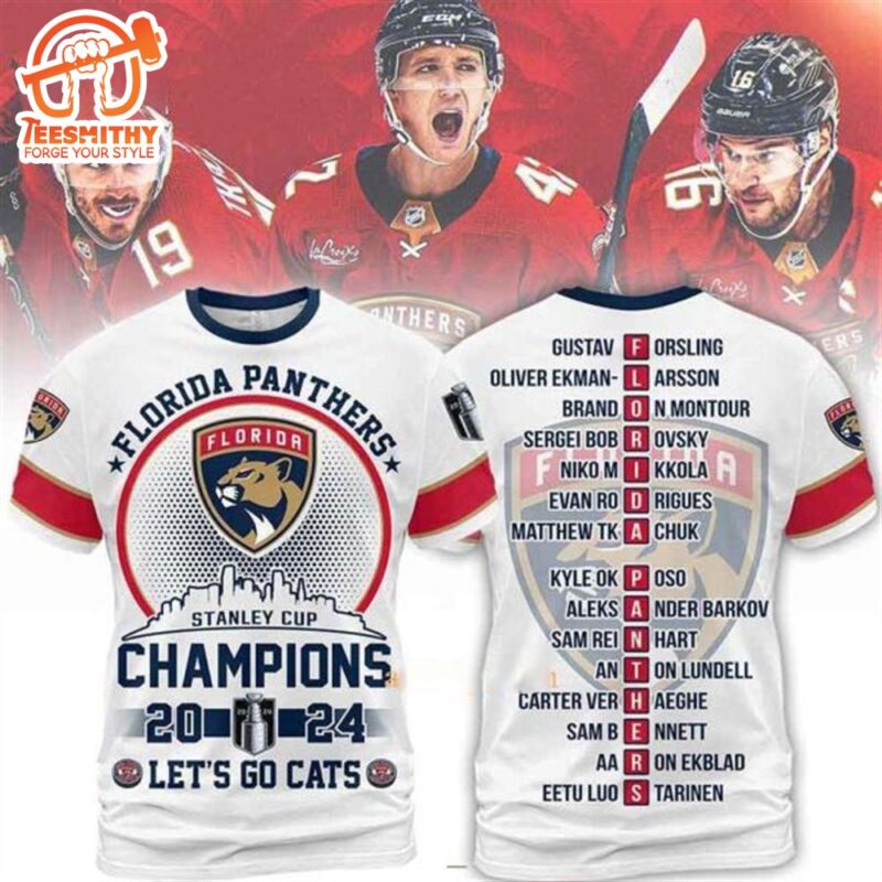 Florida Panthers Stanley Cup Champions 2024 Let's Go Cats 3D T Shirt
