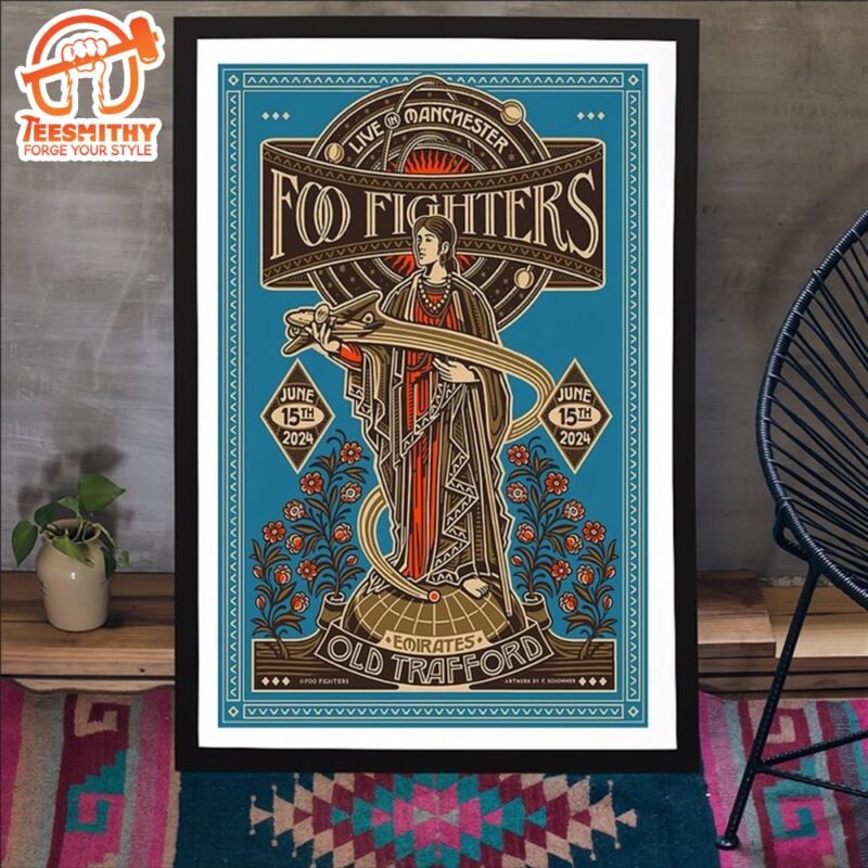 Foo Fighters Show At Emirates Old Trafford On June 15 2024 Poster Canvas