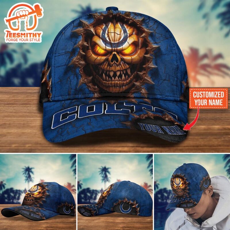 Indianapolis Colts Halloween Custom Cap For Fans NFL Custom Name