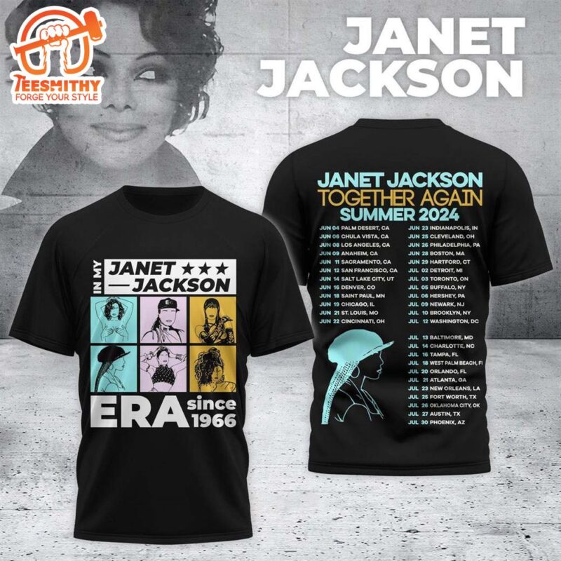Janet Jackson Together Again Summer 2024 Era Since 1966 3D T Shirt