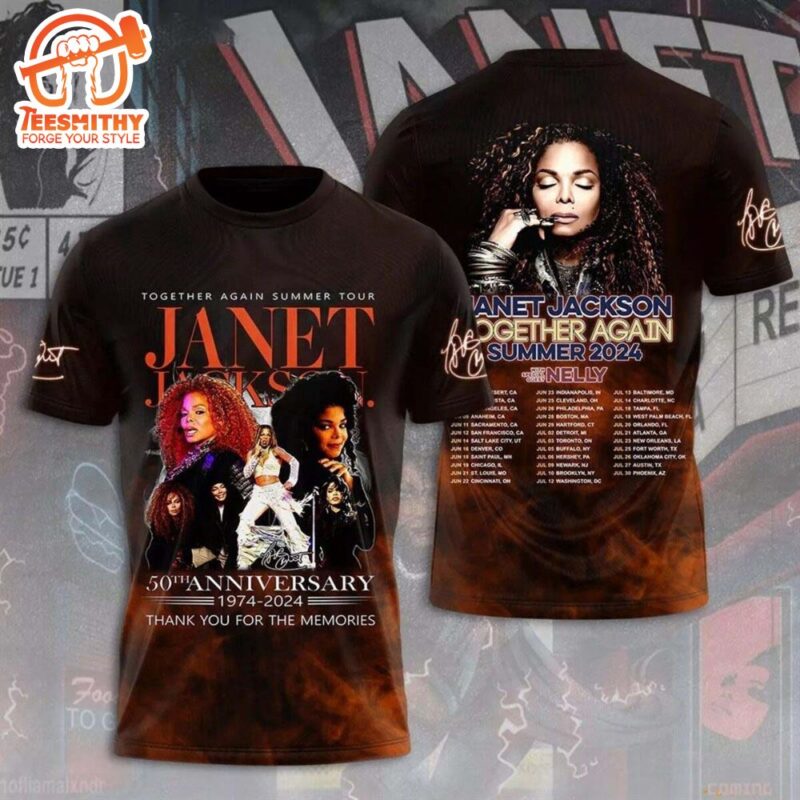 Janet Jackson Together Again Summer Tour 2024 3D Unisex T Shirt