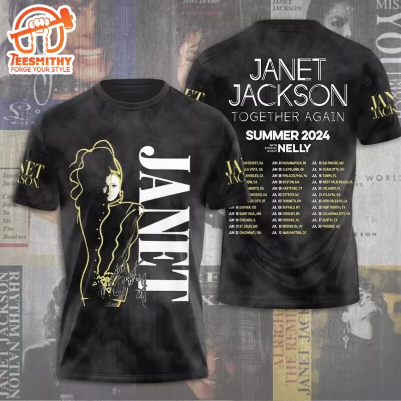 Janet Jackson Together Again Tour 2024 3D Print T Shirt