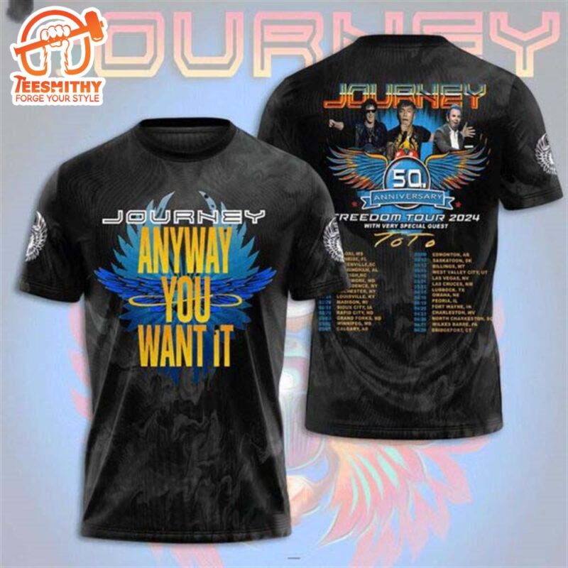 Journey 50 Anniversary Freedom Tour 2024 With Very Special Guest 3D T Shirt