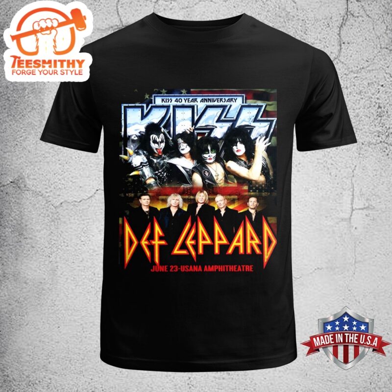 Kiss 40 Year Universary Def Leppard USANA Amphitheatre Unisex T Shirt
