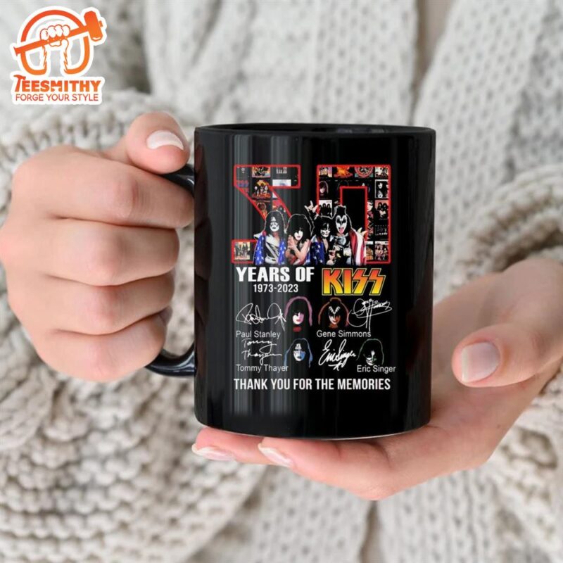 Kiss Band 50 Years Of 1973 2023 Thank You For The Memories Signatures Mug
