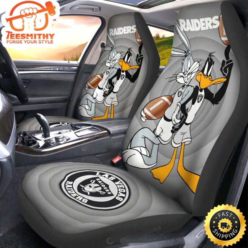 Las Vegas Raiders Bugs Bunny With Daffy Duck Car Seat Covers