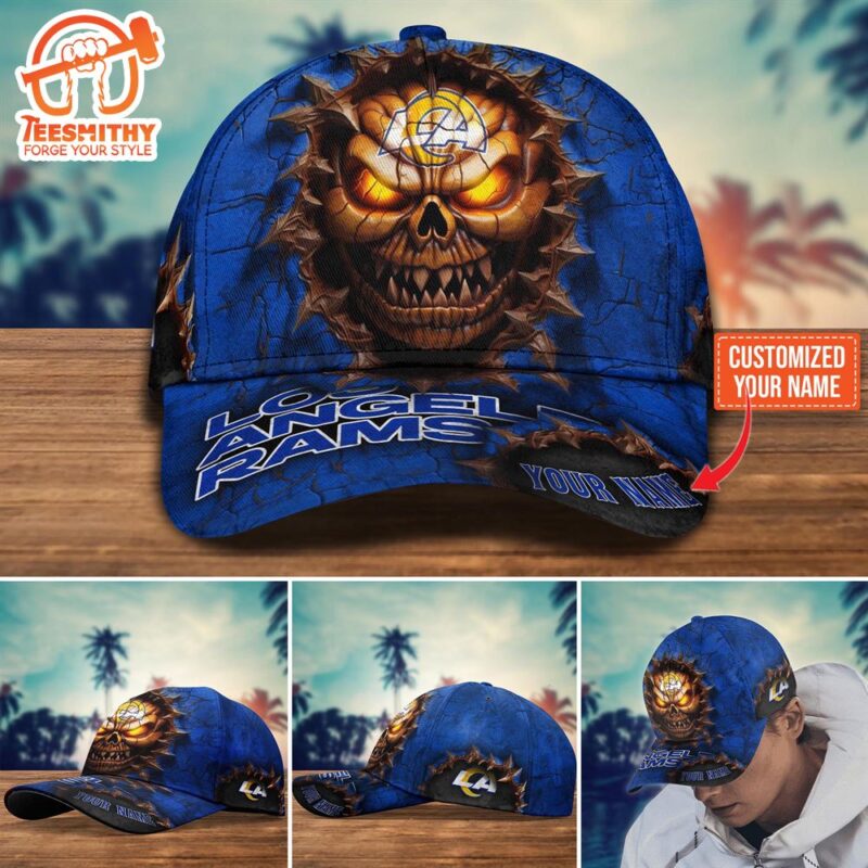 Los Angeles Rams Halloween Custom Cap For Fans NFL Custom Name
