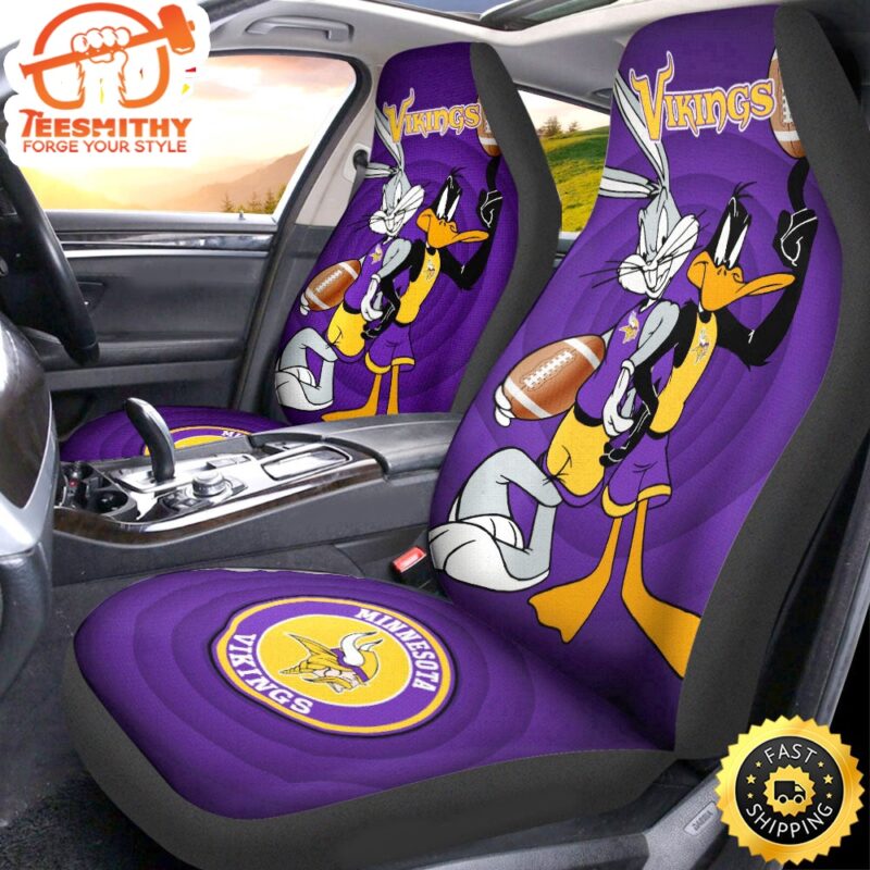 Minnesota Vikings Bugs Bunny With Daffy Duck Car Seat Covers