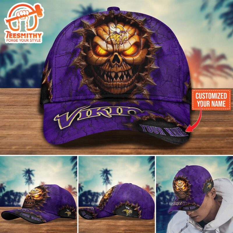 Minnesota Vikings Halloween Custom Cap For Fans NFL Custom Name
