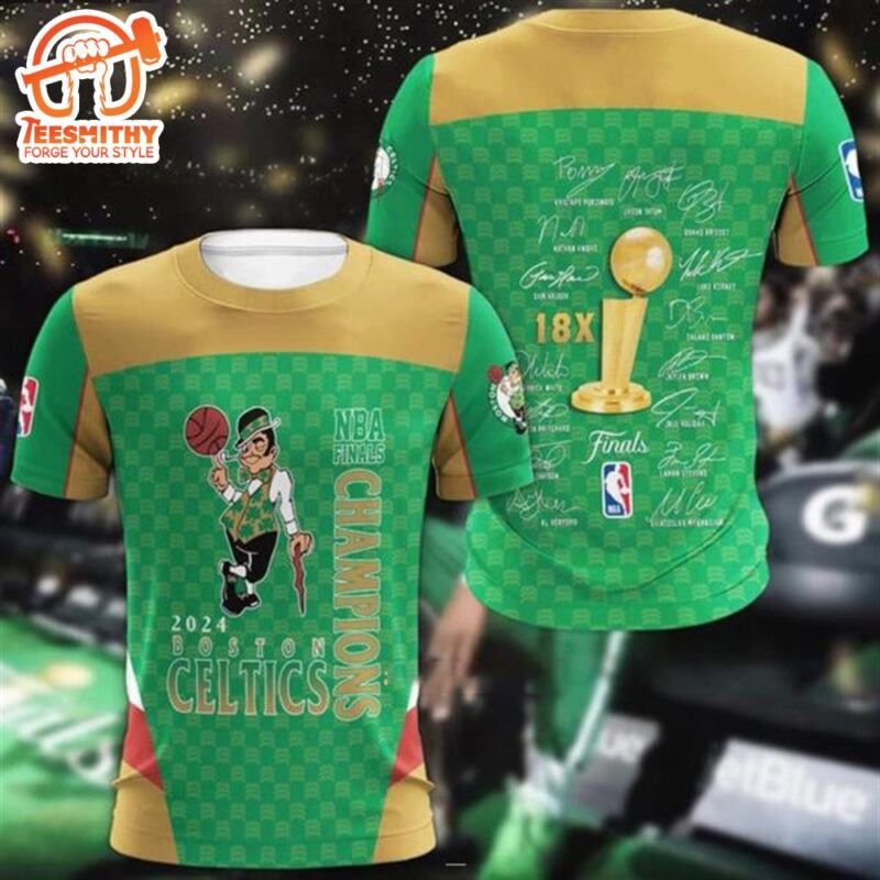 NBA Finals Champions 2024 Boston Celtics 3D T Shirt