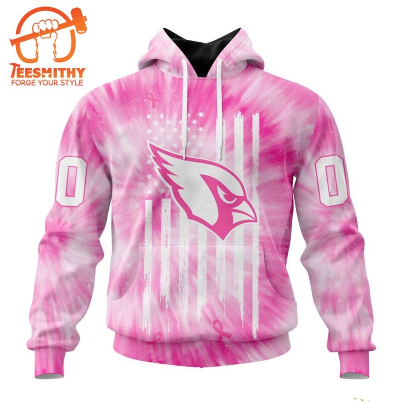 NFL Arizona Cardinals Special Pink Tie Dye Footballl Custom Hoodie 1