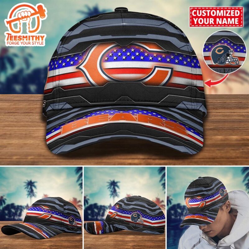 NFL Chicago Bears Flag Custom Name Cap