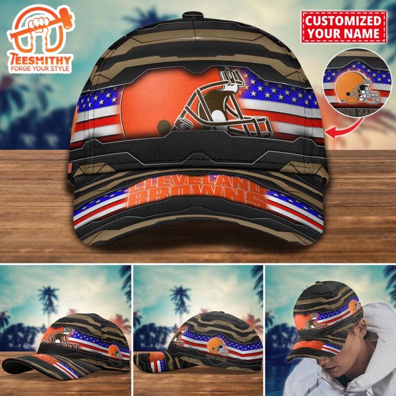 NFL Cleveland Browns Flag Custom Name Cap