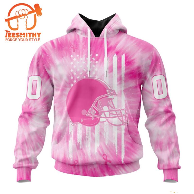 NFL Cleveland Browns Special Pink Tie Dye Footballl Custom Hoodie 1
