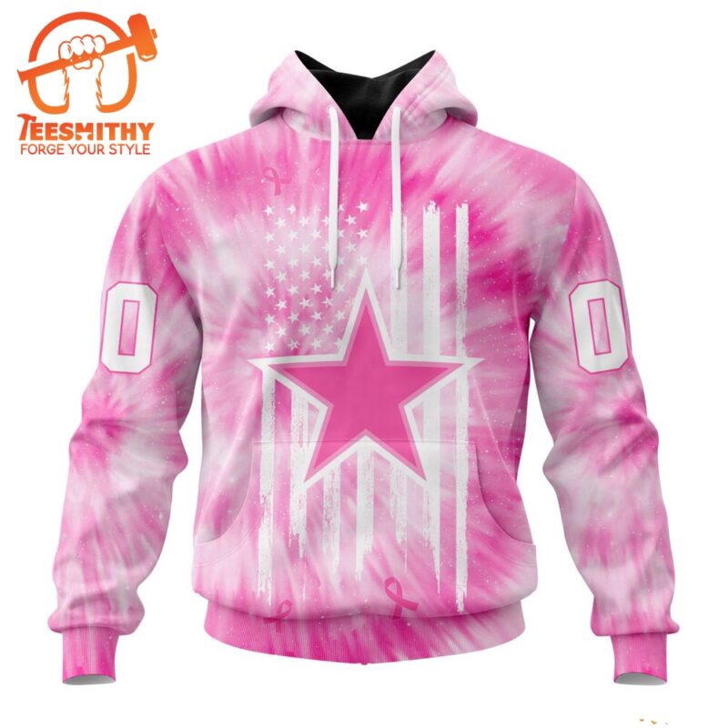 NFL Dallas Cowboys Special Pink Tie Dye Footballl Custom Hoodie 1