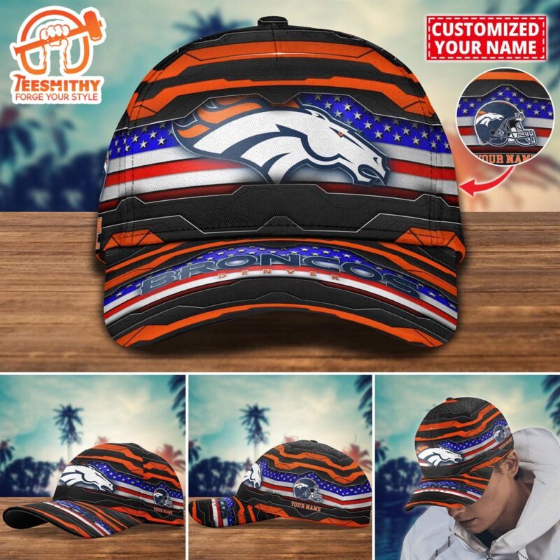NFL Denver Broncos Flag Custom Name Cap