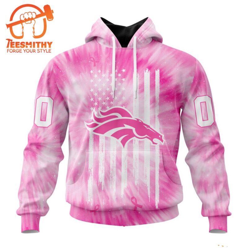 NFL Denver Broncos Special Pink Tie Dye Footballl Custom Hoodie 1